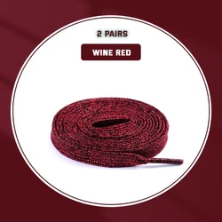 Sparkling Metallic Glitter Shoelace Set - White, Gold, and Silver Flat Laces - 160cm (Wine red)