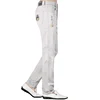 New Summer Men's Solid Color Pants Straight Leg Elastic Black Trousers Men's Fashion Embroidery Business Casual Pants Big Size 3