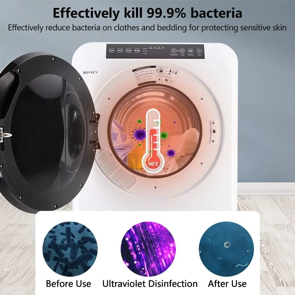3.5 Cu.Ft Portable Clothes Dryer, High End Front Load Tumble Laundry Dryer with LCD Touch Screen 5