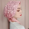 Embroidery Shawl Hat Women's Turban Cap Ready To Wear Head Scarf Wrap Muslim Hijab Hair Cover Cap Malay Style Long Headscarf Hat