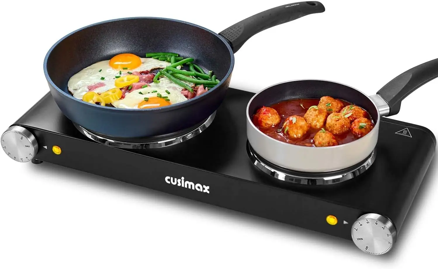 Double Hot Plates Electric Burner, 1800W Countertop Cooktop with Adjustable Temperature Control, Hot Plates for Cooking