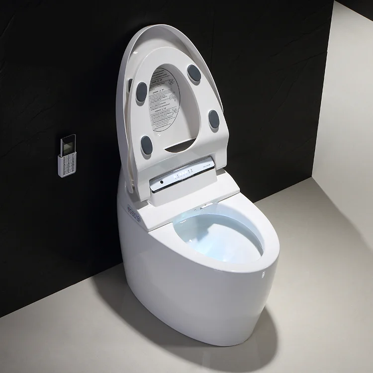 Smart toilet Intelligent, Automatic flip-top flush ceramic automatic flushing integrated Commode S-shaped water trap toilet