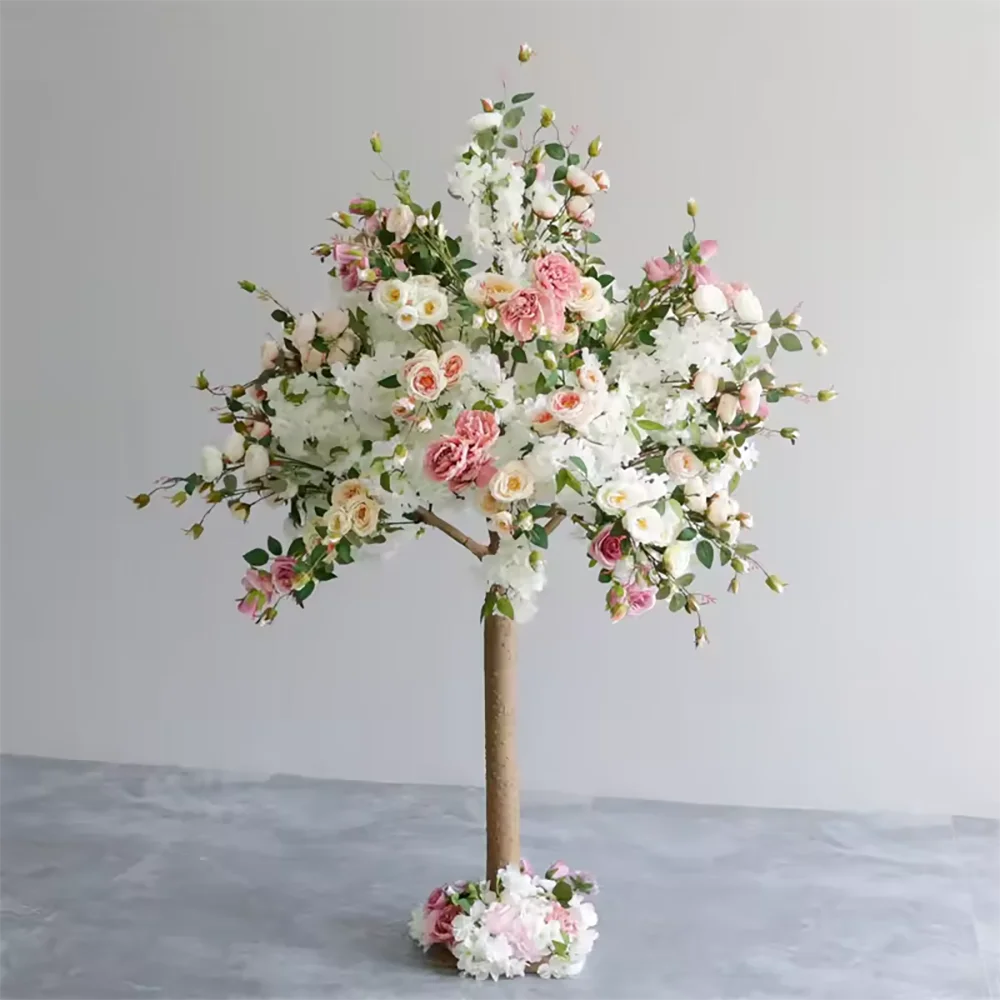 

Popular Ornament Silk Wedding Trees Artificial Mini Cherry Blossom Flower Tree Centerpiece For Wedding Table