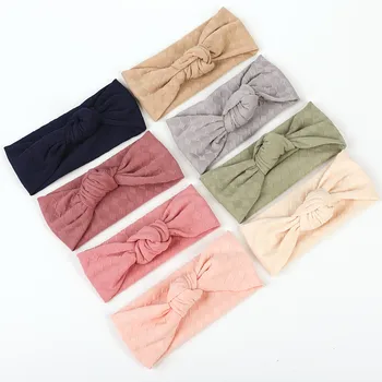 Baby Bows Headbands Lot Elastic Knit Headband Solid Toddler Girls Headwear Baby Boys Kids Turban Headwear Baby Hair Accessories 4