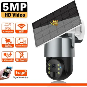 5MP HD Smart Home WiFi Surveillance Solar Camera WIFI Battery Outdoor IP Camera PIR Motion 360 Wireless Security PTZ Camera Tuya