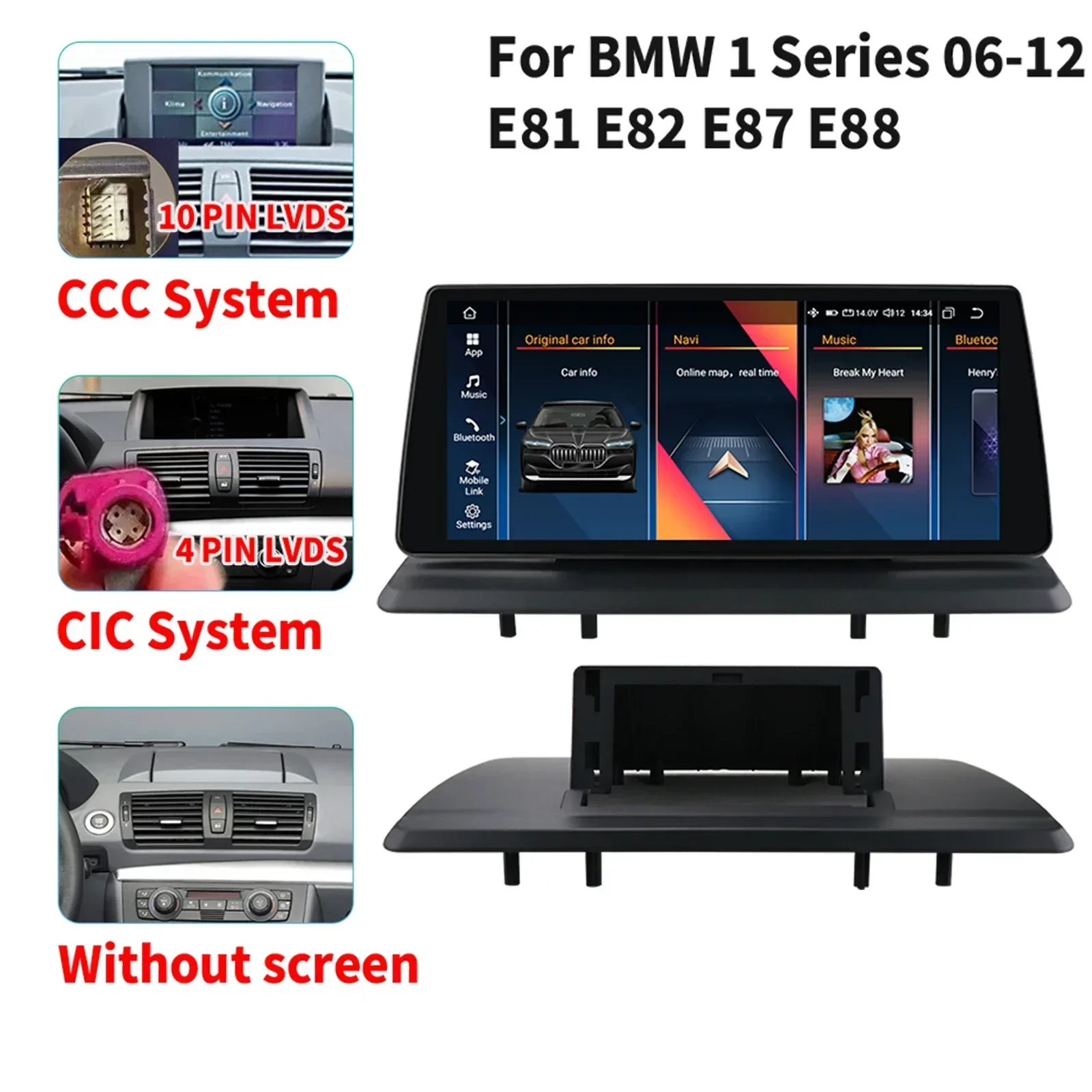 8 + 256G Android Autoradio Lettore Video Multimediale Per Bmw Serie 1 E81 E82 E87 E88 2005-2012 Ccc Cic Idrive Nav Gps Autoradio
