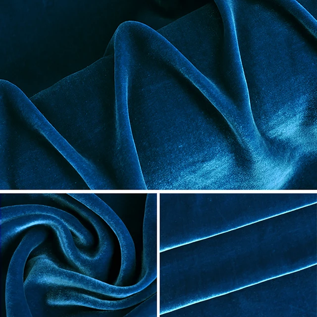 Royal Blue Silk Velvet Fabric