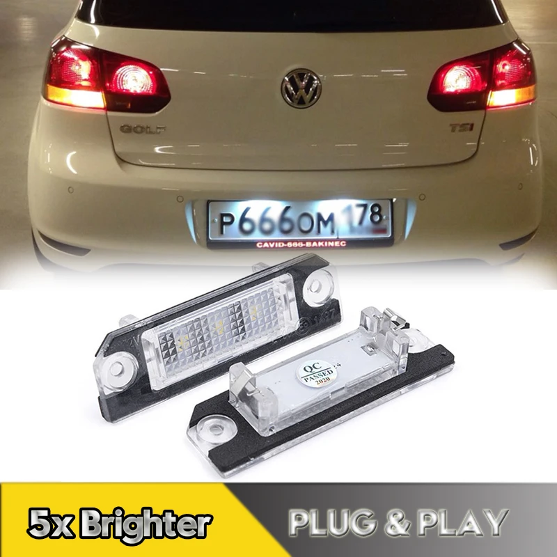 Golf Mk6 Mk6 Gti Led License Plate Lights 2Pcs Canbus LED License