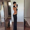 European And American Style Sexy Backless Bow Dress For Women 2024 Spring New Style Spicy Girl Long Dress 1