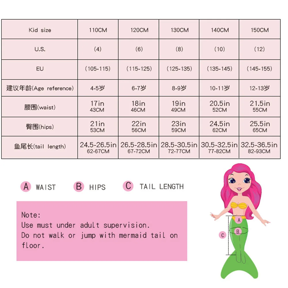 Fantasy Girls M-Mermaid Tail Beach Clothe Costume Can Add Monofins Bikini Swimming Cosplay MermaIed for Children Summer Swimwear cosplay costume,mermaid costume