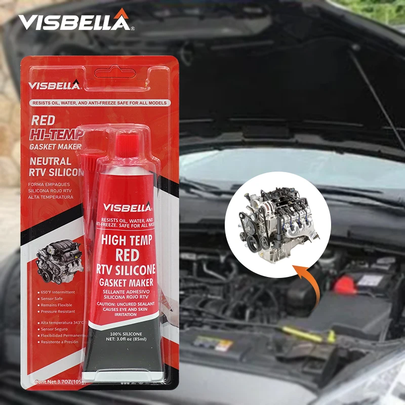 Visbella красная моторная паста для соединения двигателя, многофункциональная жидкая прокладка, высокотемпературный RTV силиконовый водонепроницаемый герметик, Производитель Прокладок