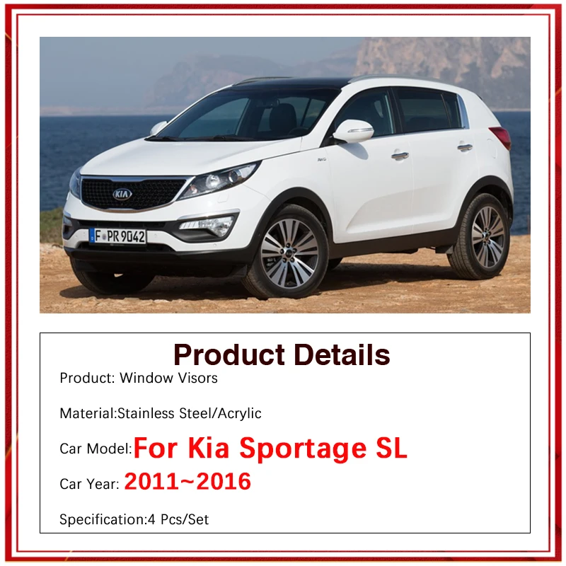 4x Autos eiten fenster ab weiser für kia sportage 3 sl Auto