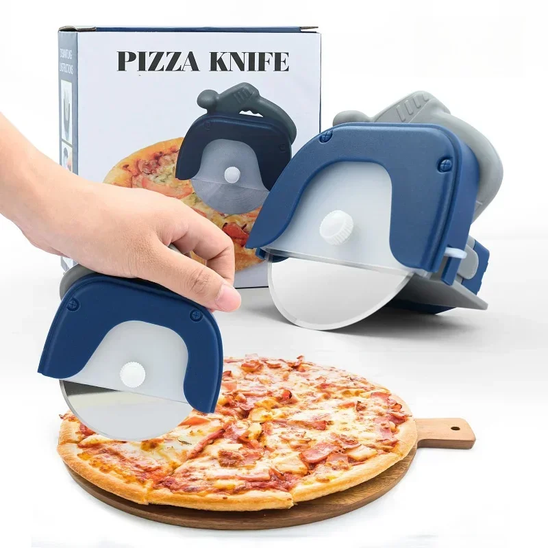 Stainless Steel Circular Roller Pizza Knife Single Wheel Pancake Cutting Tool Suitable for Gatherings and Restaurants Pizza Tool