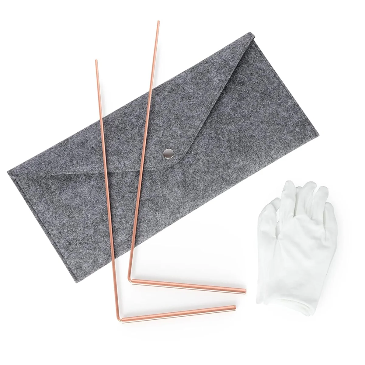 SEMOIC Copper Dowsing Rods Kit-2PCS 11.8 X 5.12 Inch Divining Rods+Gift Bag+Gloves for Water Divining