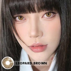 Vibrant Color Contact Lenses - Blue & Pink (Leopard brown)