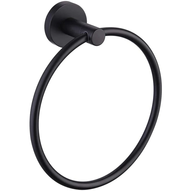 

Towel Ring for Bathroom, Hand Towel Holder Round Towel Hanger Wall Mount 304 Stainless Steel Brushed Finish(Black)