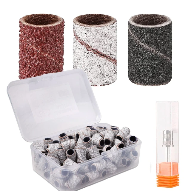 Sanding Bands for Nail Drill Nail Sanding Bands Professional Sanding bit  Nails 240 Pieces 4 Color Coarse Fine Grit Efile Sand Set 80#120#180#240# 2  Pieces Nail Drill Bits (242)