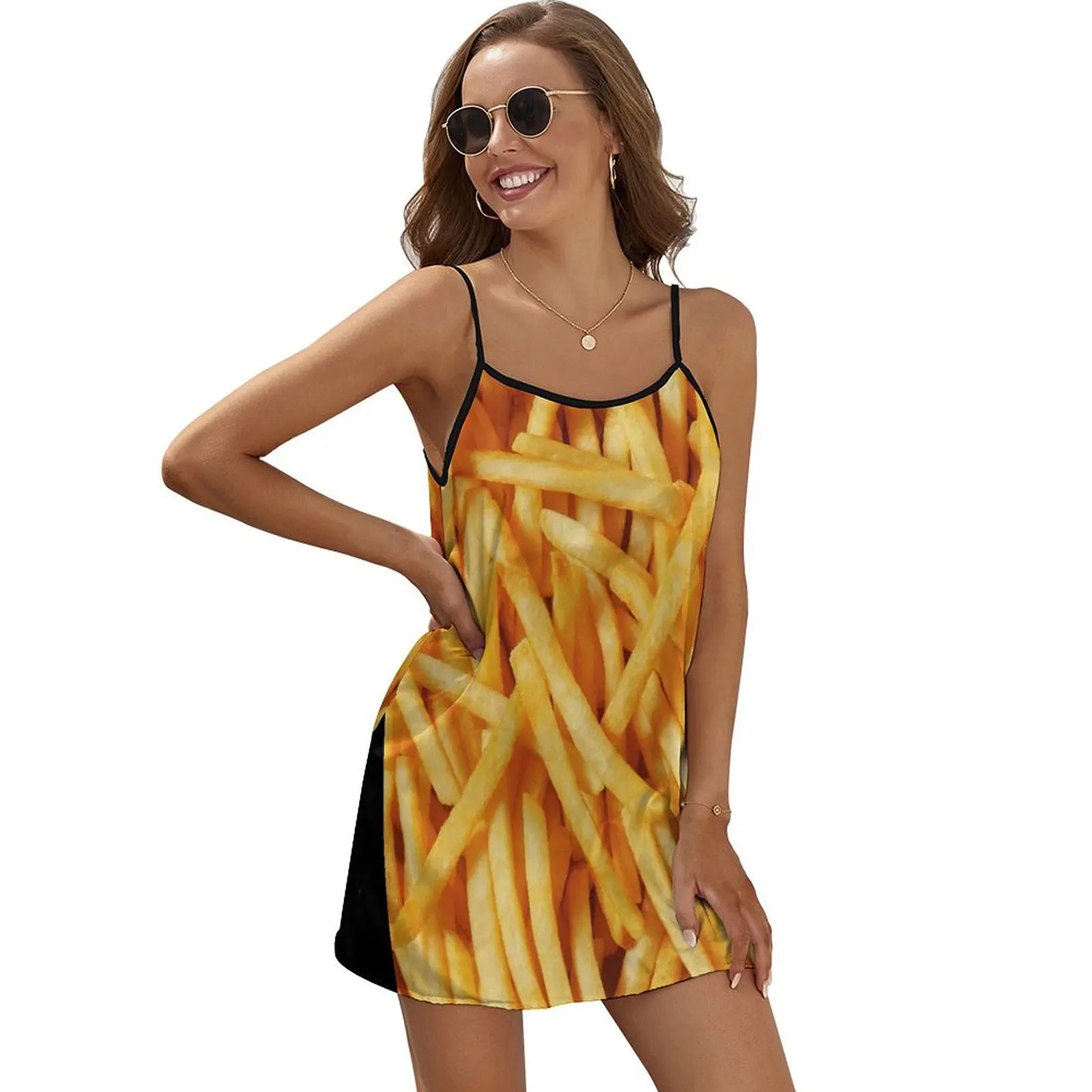 

French Fried Potatoes Sleeveless Dress women's evening dresses 2024 long dress women long sleeve dress