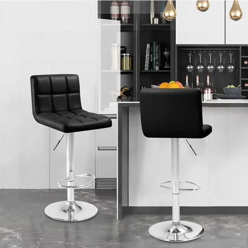 Bar Stools Modern PU Leather Height Adjustable Swivel Barstools Armless Kitchen Counter Bar Chairs Hydraulic Island Bar Stools images - 6