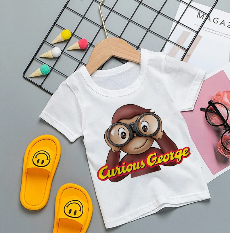2022 Hot Sale Cartoons Baby Boys T Shirt Curious George Cartoon Print Kids  T-shirts Funny Monkey Children Girls Tops Clothes - T-shirts - AliExpress