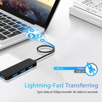 Goelely USB 3.0 HUB 4 USB 3.0 Ports High Speed Data Transfer USB HUB USB2.0 Extender Hub Splitter for Laptop Desktop 4-in-1 HUB 2
