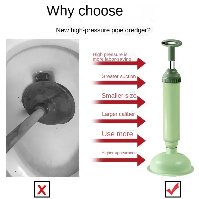 Silicone Toilet Plunger Vacuum Suction Cup High-pressure Pump Anti Blocking Unblocking Pipeline Toilet Plug Bathroom Products toilet plunger drain unblocker drain blaster drain plunger