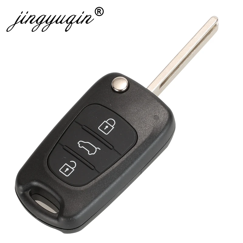 Key case jingyuqin Flip Remote Car Key Shell Case For Hyundai Avante I30 I40 I20 IX35 Accent Kia K2 K5 Rio 3 Picanto Ceed Cerato Sportage