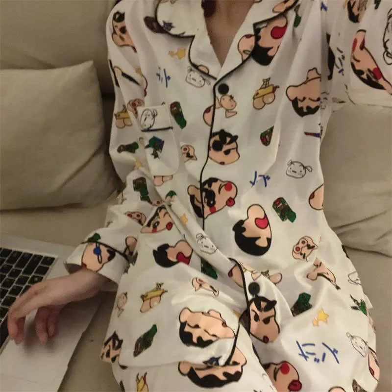 

Sanrioed Kitty Cat Couple Cartoon Pajamas Ins Girly Heart Kawaii Long-Sleeved Cardigan Home Service Pajamas Set Holiday Gifts