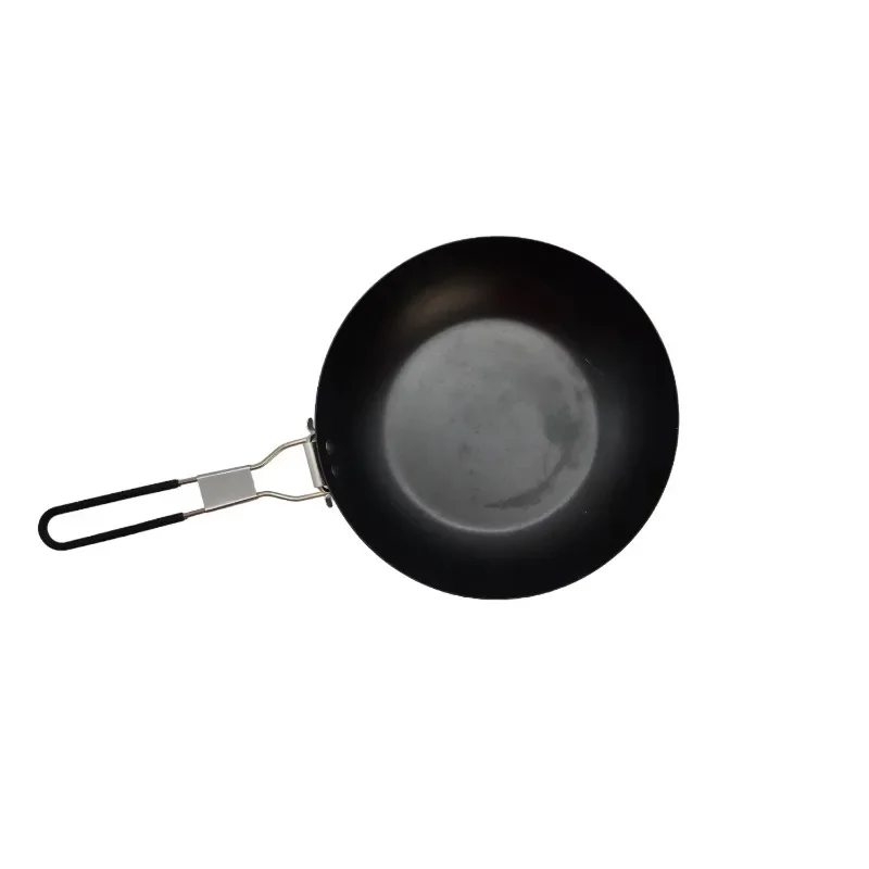 

Ozark Trail 9.5 inch Camping Frying Pan Black Carbon Steel with Folding Handle