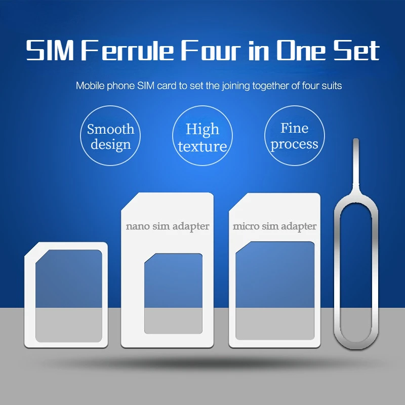 4 In 1 Converti Nano Sim Card In Micro Standard Adapter Converter Set Per Iphone Per Samsung Xiaomi 4G Lte Usb Wireless Router