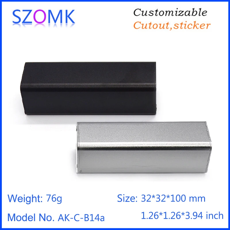 SZOMK 2Pcs 32*32*90mm china market of electronics aluminum enclosure diy control box hot sales szomk aluminum case