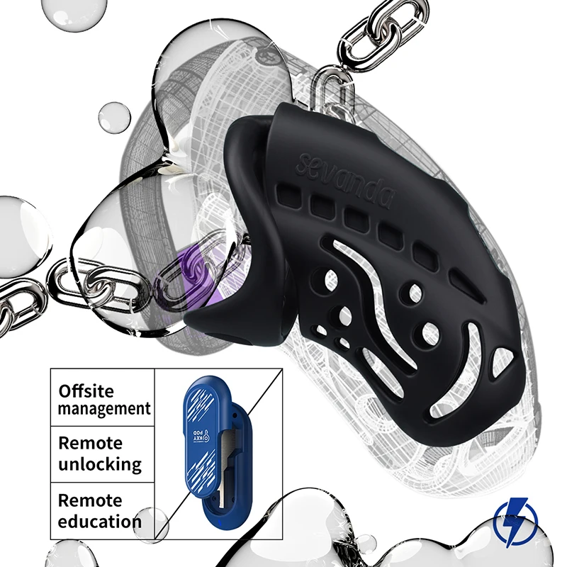 2.0 Intelligence Chastity Cage Men SM Conditioning Abstinence Plastic Penis Lock with Urethral Blockage Remote Control