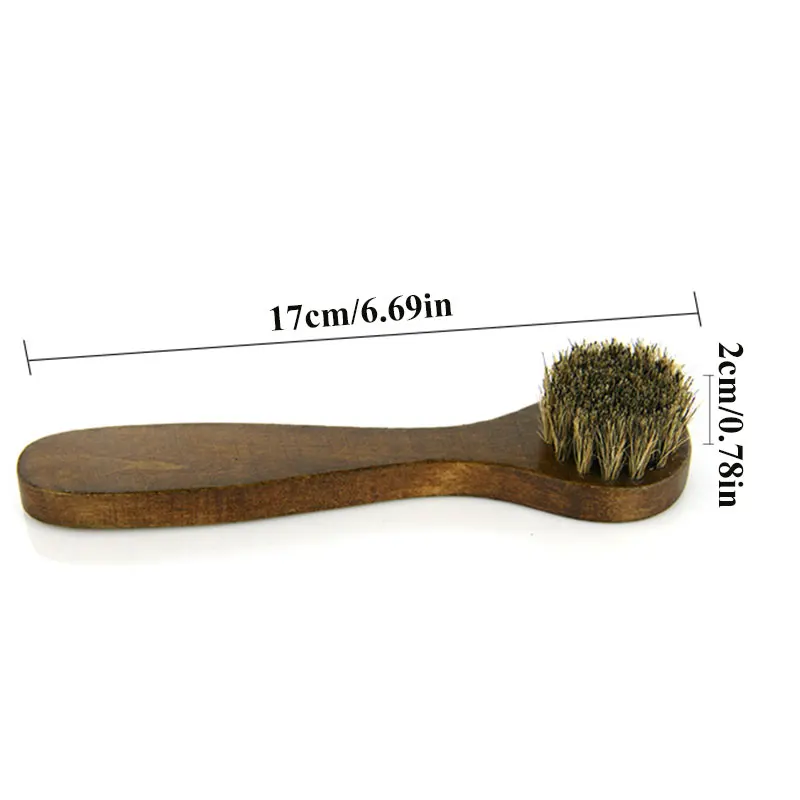 1Pcs Round Head Horse Hair Shoe Brush Leather Cleaning Brush Long-handled Brush For Cleaning Shoes Soft Sneaker Brush Slippers 4