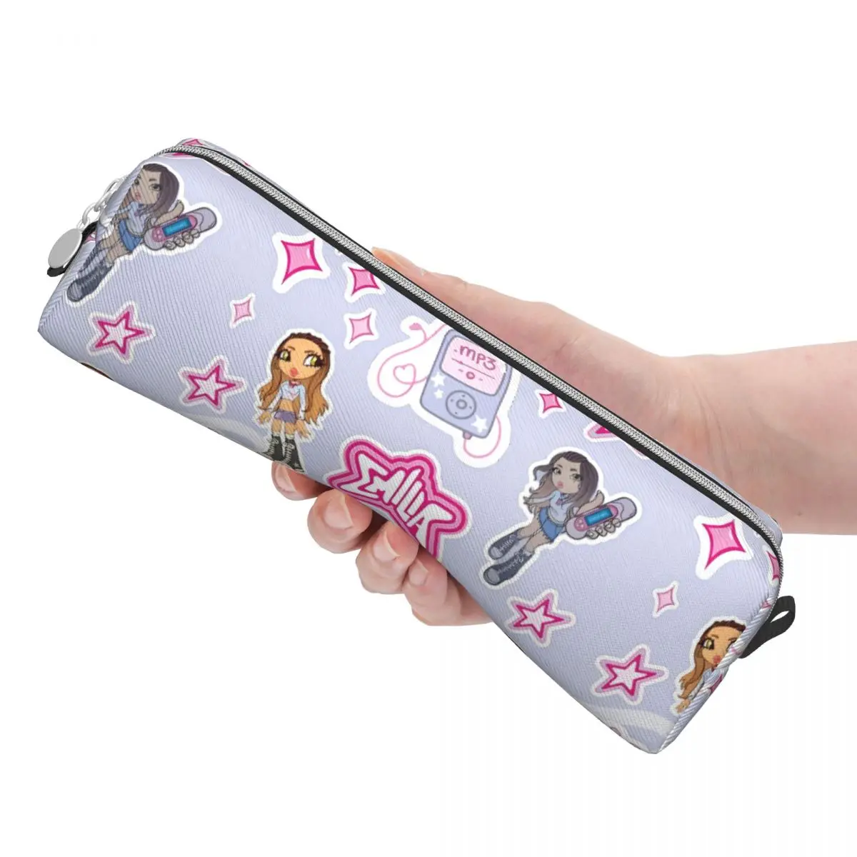 Hot Emilia Mernes Mp3 Pencil Case Pen Holder Bags Student Large Storage Students School Zipper Pencilcases