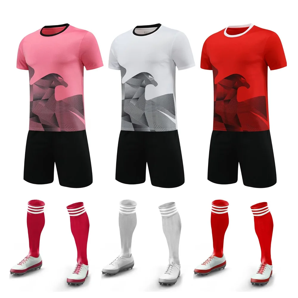 American children's clothing boy girl Fans shirt Training wear games Football Jersey sport Men Kids Kit Tops and shorts
