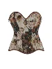 Women’s New Oil Painting Floral Corset, Sexy Strapless Renaissance Bustier Top, Side Zipper Vintage Waist Cinching Shapewear