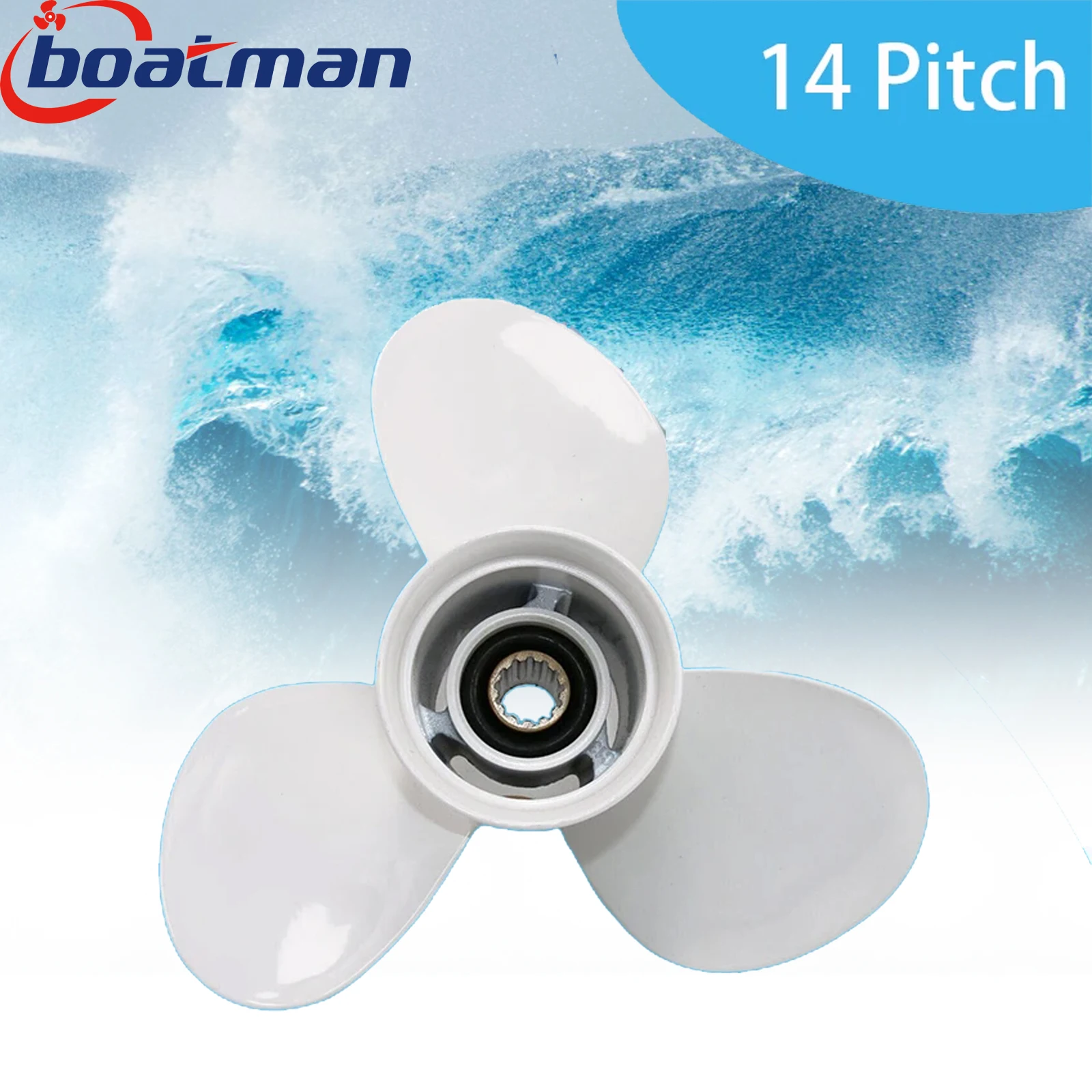 

Outboard Propeller 10 1/4x14 Fit Yamaha T25HP 40HP 48HP 50HP 55HP 60HP F60HP Aluminum Alloy 13 Tooth Spline Boat Engine Part