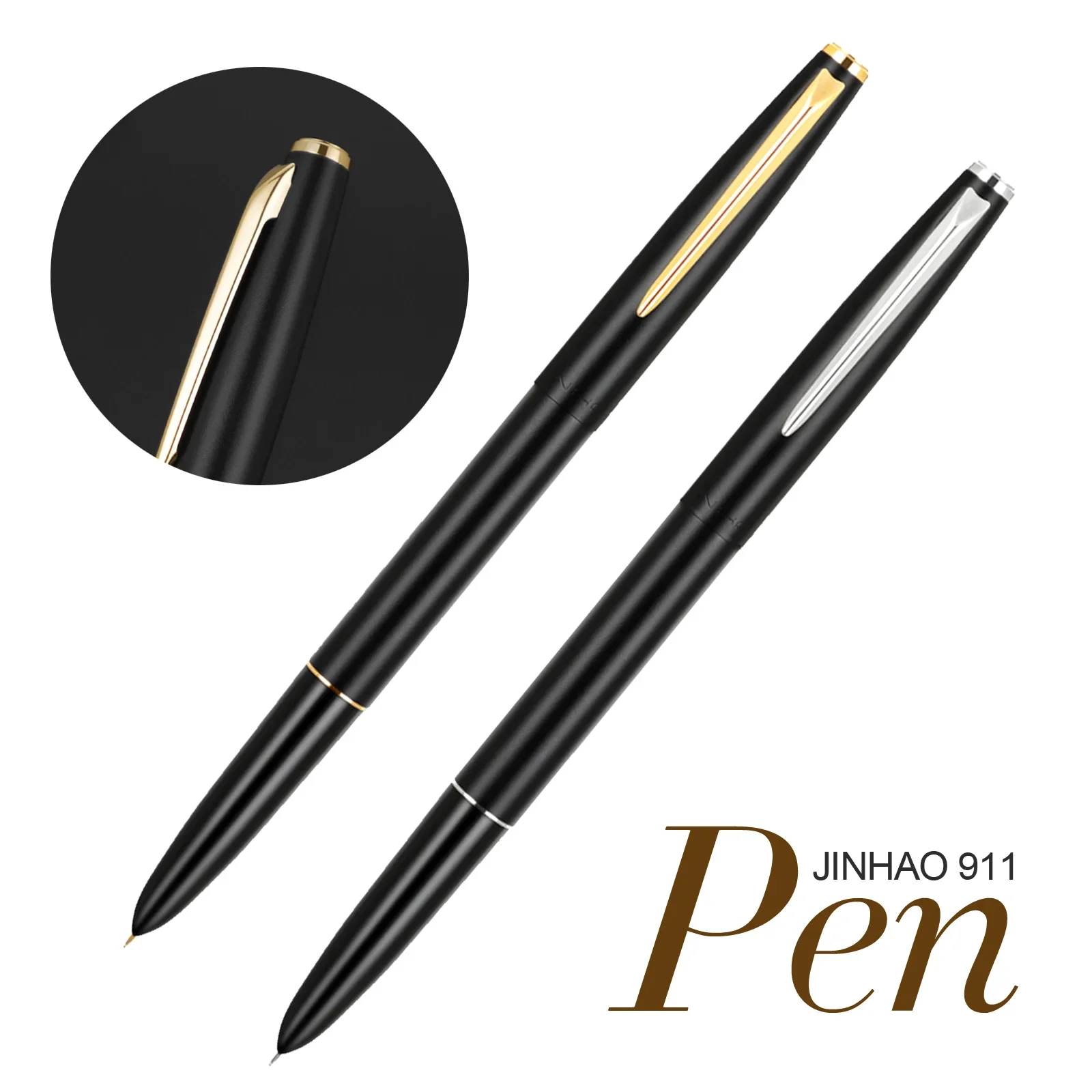JINHAO 911 만년필 이리듐 EF 펜촉 회전 잉킹 클립 포함, 매트 터치 학용품, 필기 잉크 선물 펜 문구, 신제품