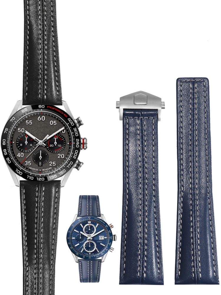 Cinturino Per Orologio Personalizzato In Vera Pelle Da 22Mm Per Tag Heuer-Calila Porsche Monaco Heritage 6 Edition Accessori Resistenti All'Usura