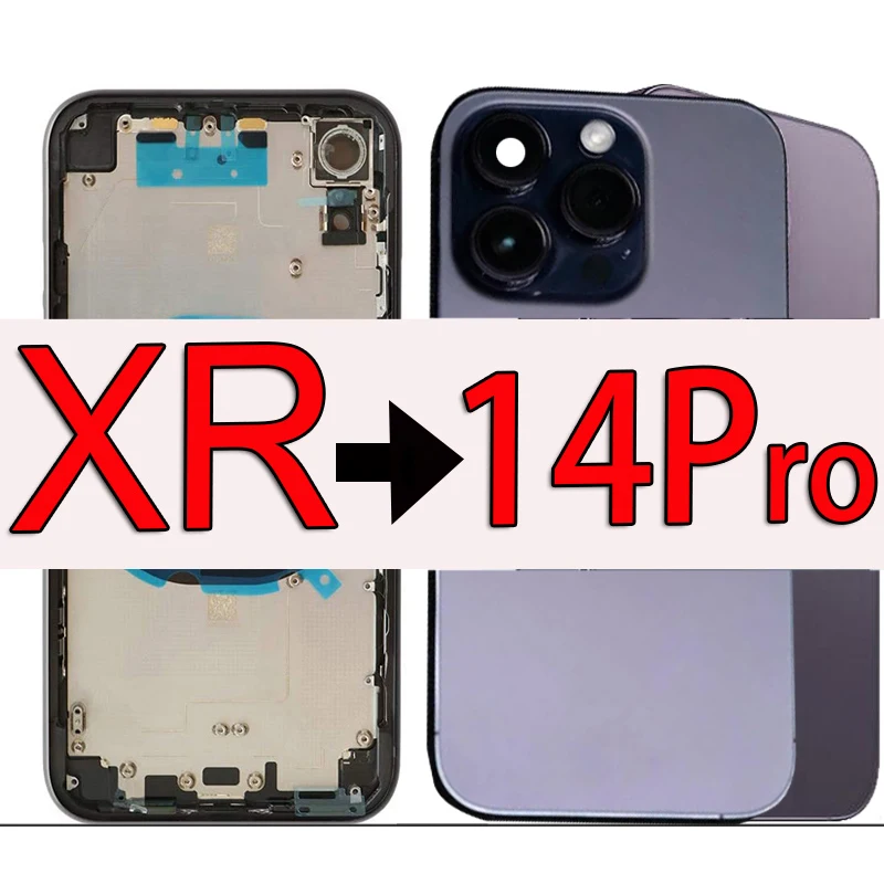 

Diy for iphone xr housing like to 13pro Rear Housing Assembly For iPhone XR up to 14pro Change Back Battery Cover Housing
