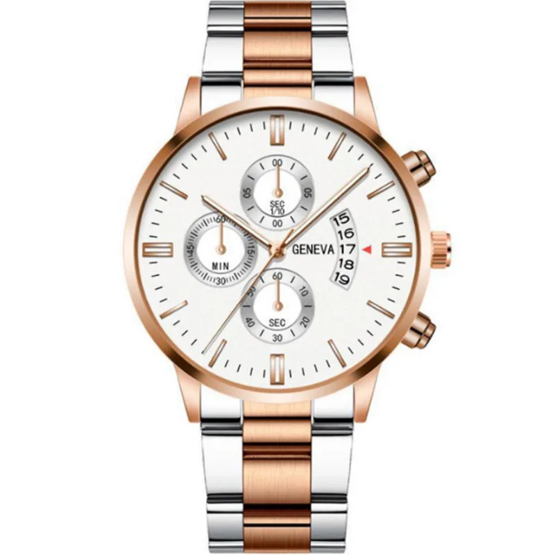 Fashion Men Stainless Steel Watch Luxury Calendar Quartz Wrist Watch Mens Business Watches for Man Clock Montre Homme 3