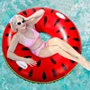 Thickened PVC Inflatable Floating Swimming Ring Colorful Fruits Summer Outdoor Beach Inflatable Water toys Ring Pool accessories 6