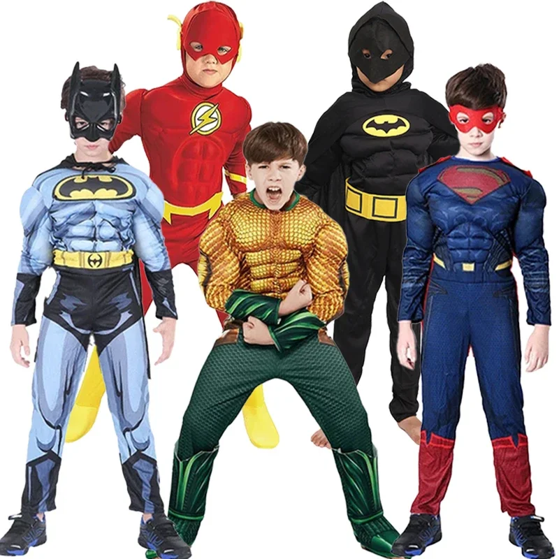 Bat Aquaman The Flash Costume Cosplay Muscle Body Tuta Per Bambini Festa Di Halloween