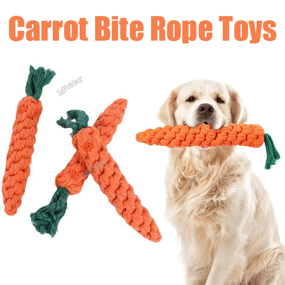 CarrotDogBiteRopePetDogToysCatDogChewToysSafeDurable