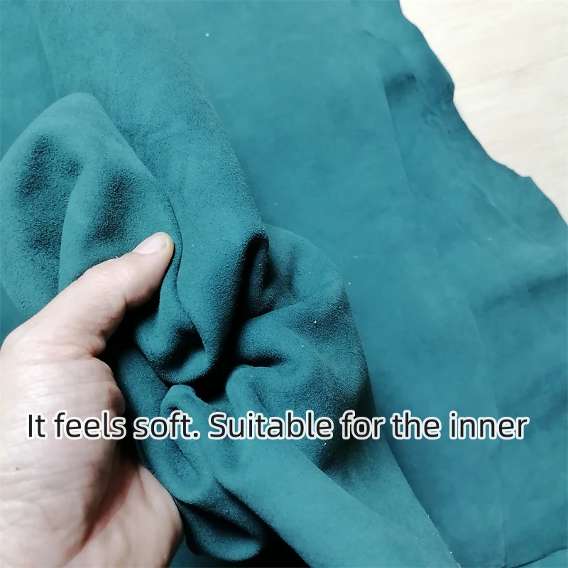 두꺼운 잉크 그린 안티 캐시미어, 1mm 첫 번째 레이어 가죽 진짜 가죽 원단. 의류 안감 DIY 신발. 전체 양가죽