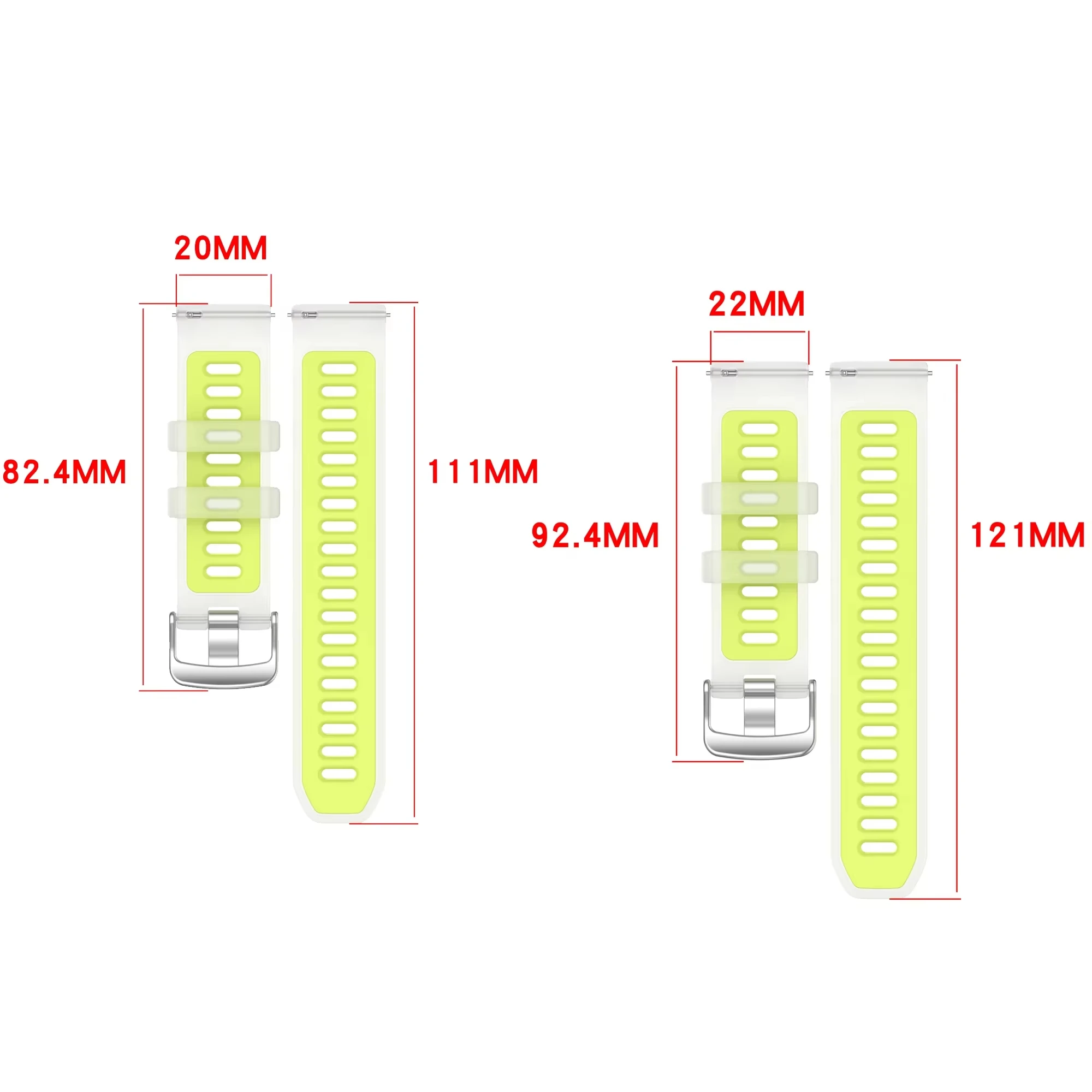 Two-Tone Semi-Transparent Silicone Strap Replacement Band