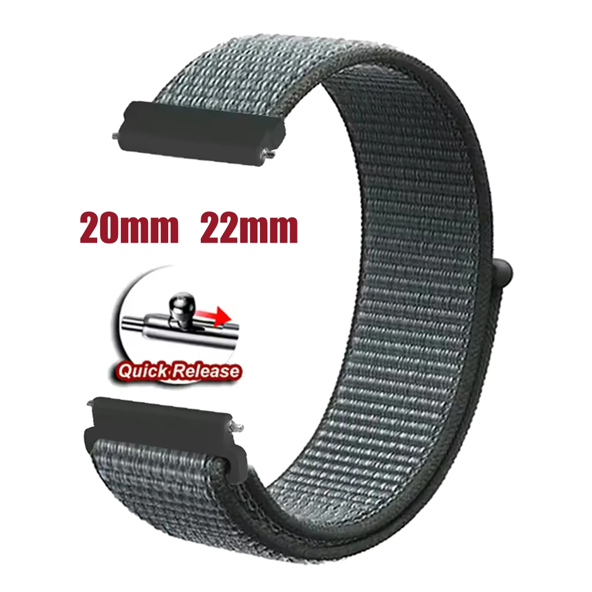 Nylon Loop Strap - Quick Adjustable Band (20mm/22mm)