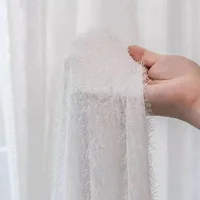 1pc Cute Princess Style Plush Gauze Balcony Bedroom Bay Window Living Room White Tulle Curtains 1