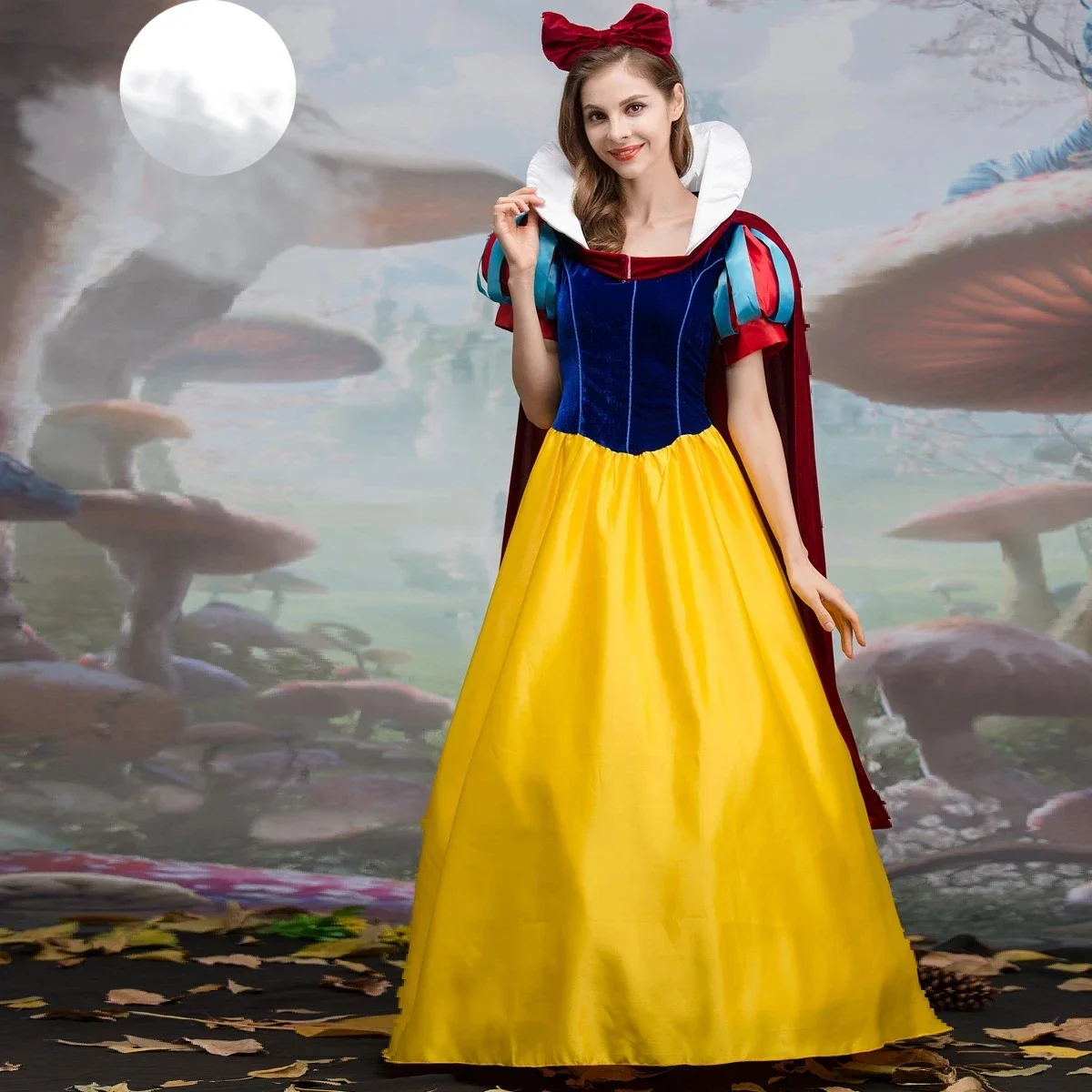 

Adult Kids Cosplay Snow White Costumes Cartoon Princess Snow White Halloween Party Clothing