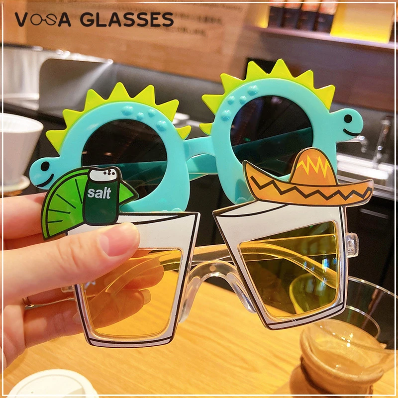 Summer Children Cute Dinosaur Cartoon Sunglasses Outdoor Sun Protection Sunglasses Baby Shade Glasses Kid UV400